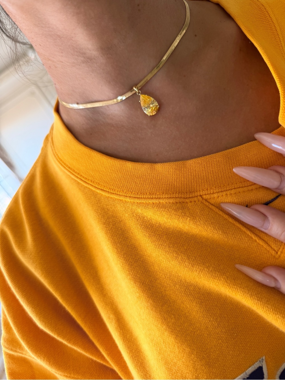 yellow diamond necklace - Picture 4 of 6